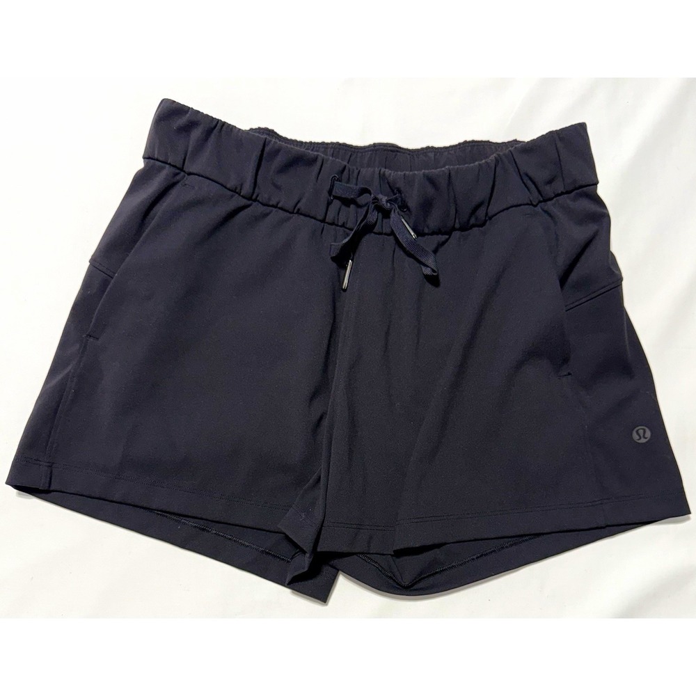 Lululemon Black Stretch Drawstring Athletic Casual Shorts Size 6